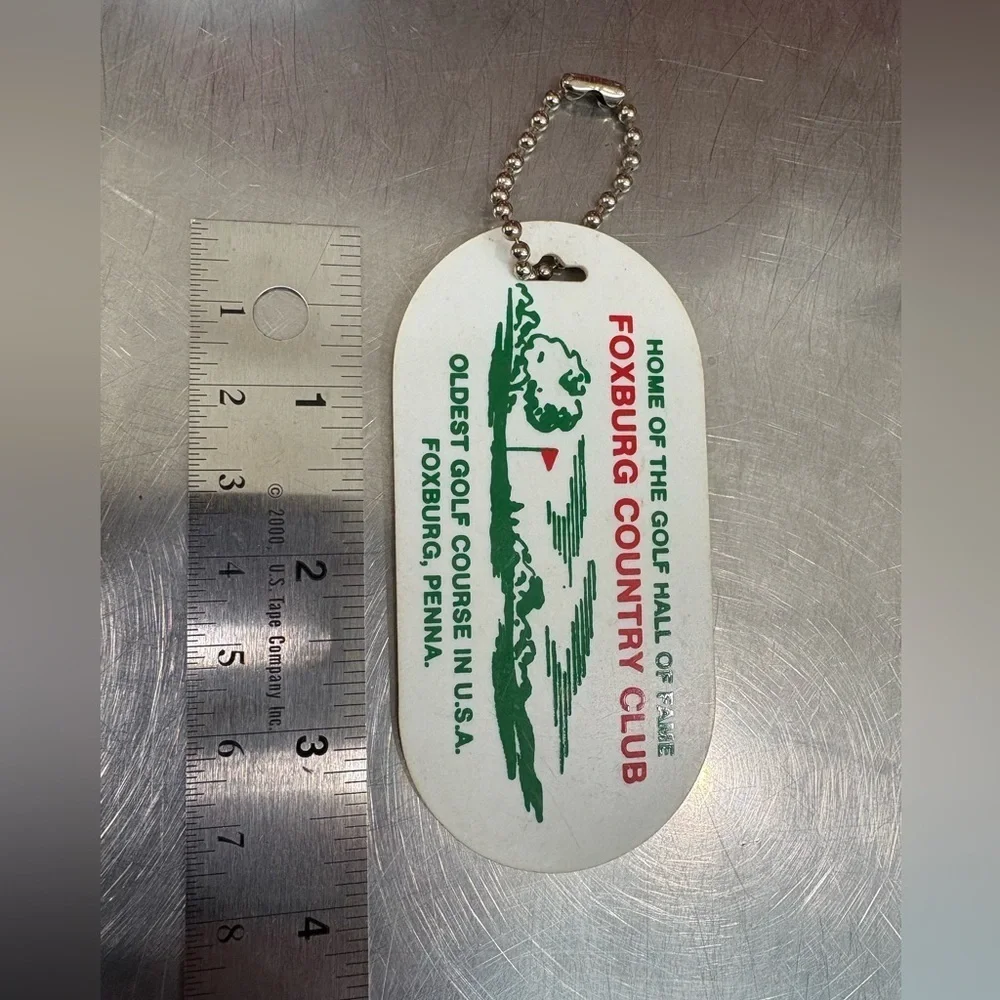Vintage Golf Foxburg Country Club Keychain Key Fob Pennsylvania Pa Memorabilia
